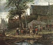 RUYSDAEL, Salomon van Tavern with May Tree (detail) af oil painting reproduction